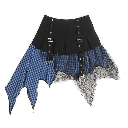 Dark Subculture Top + Plaid Skirt