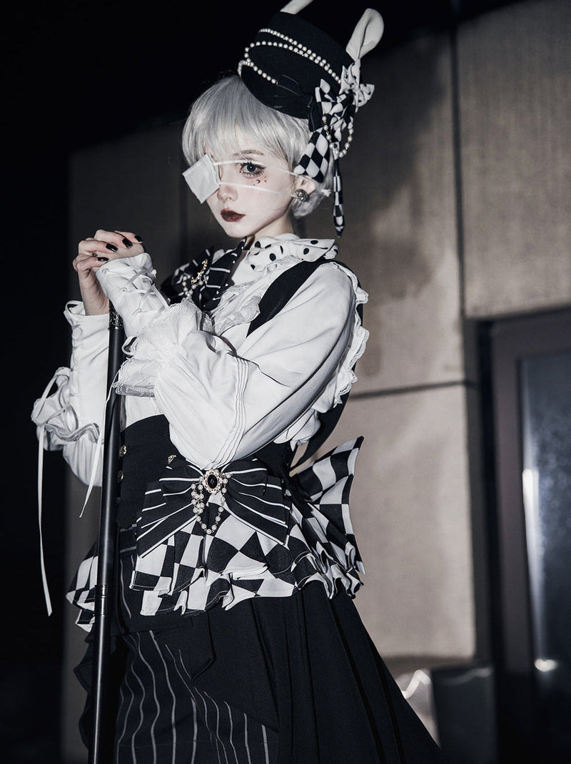 Rabbit Theatre Block Plaid Lolita Shirt Pants Waistband All Set [pre-order]