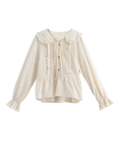 Pure Cotton Doll Collar Blouse