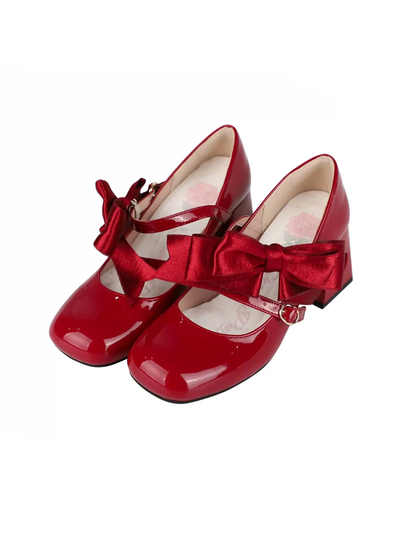 Ribbon Open Heart High Heel Lolita Shoes [jewel Ribbon/normal Ribbon]