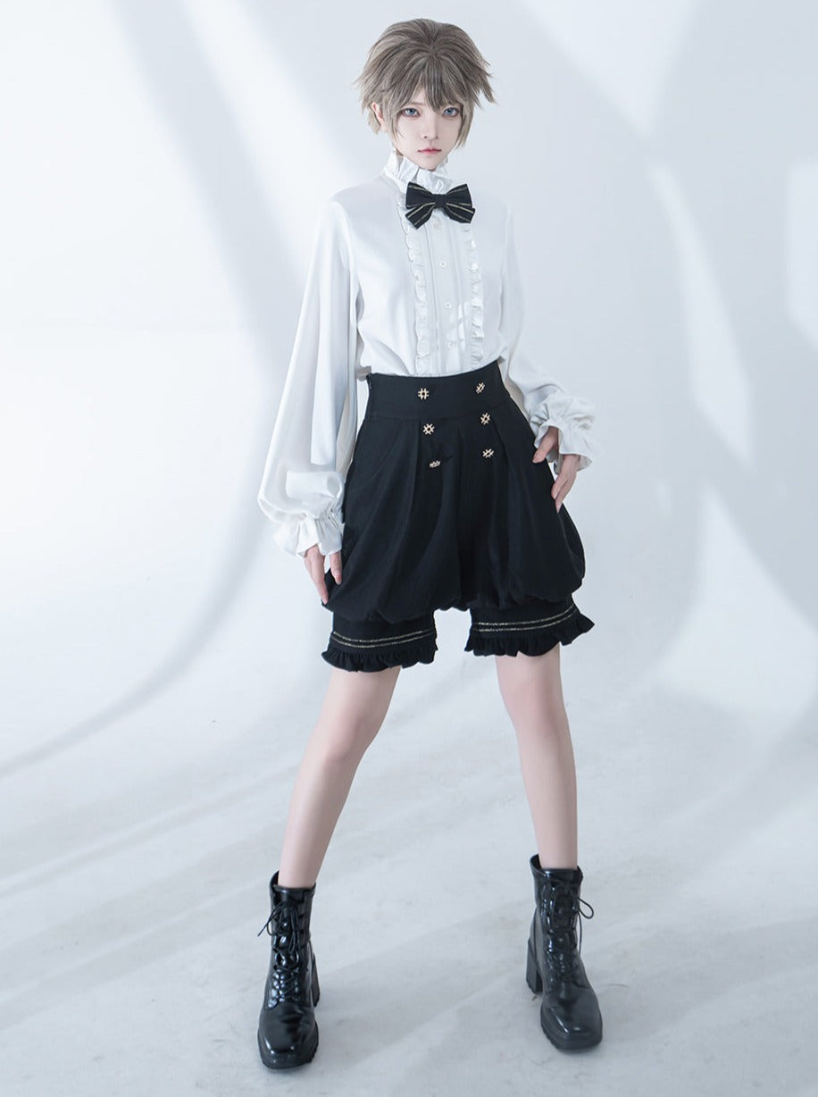 Dark Prince Hooded Cape + Rabbit Hooded Vest + Pumpkin Pants + Ruffle Shirt + Big Waist Ribbon [pre-order]