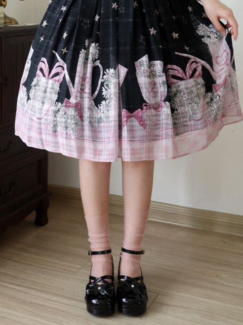 Lolita Sweet Mid-heel Round Toe Ribbon Shoes