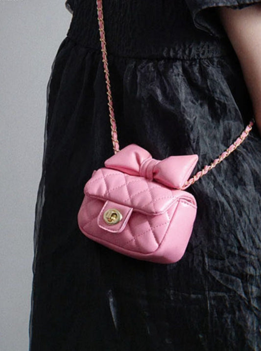 Quilted Large Bow Chain Bag