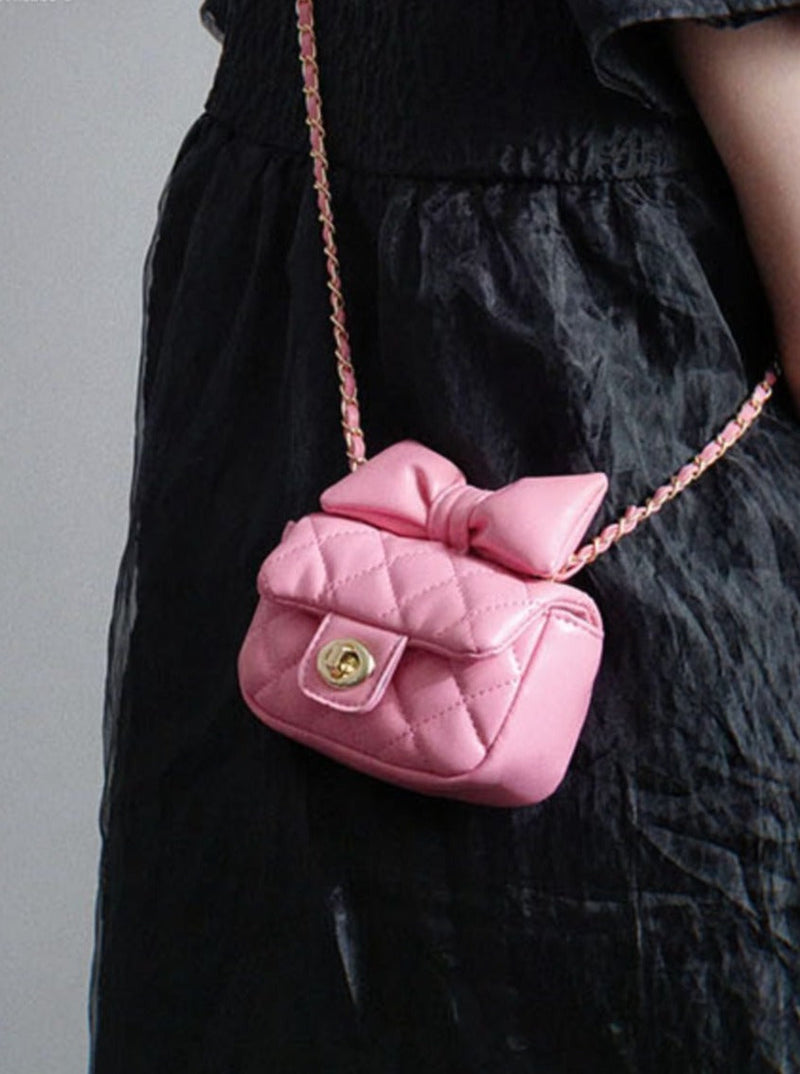 Quilted Large Bow Chain Bag
