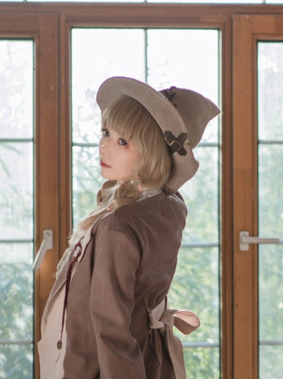 Steam Continental Khaki Curved Knit Witch's Hat