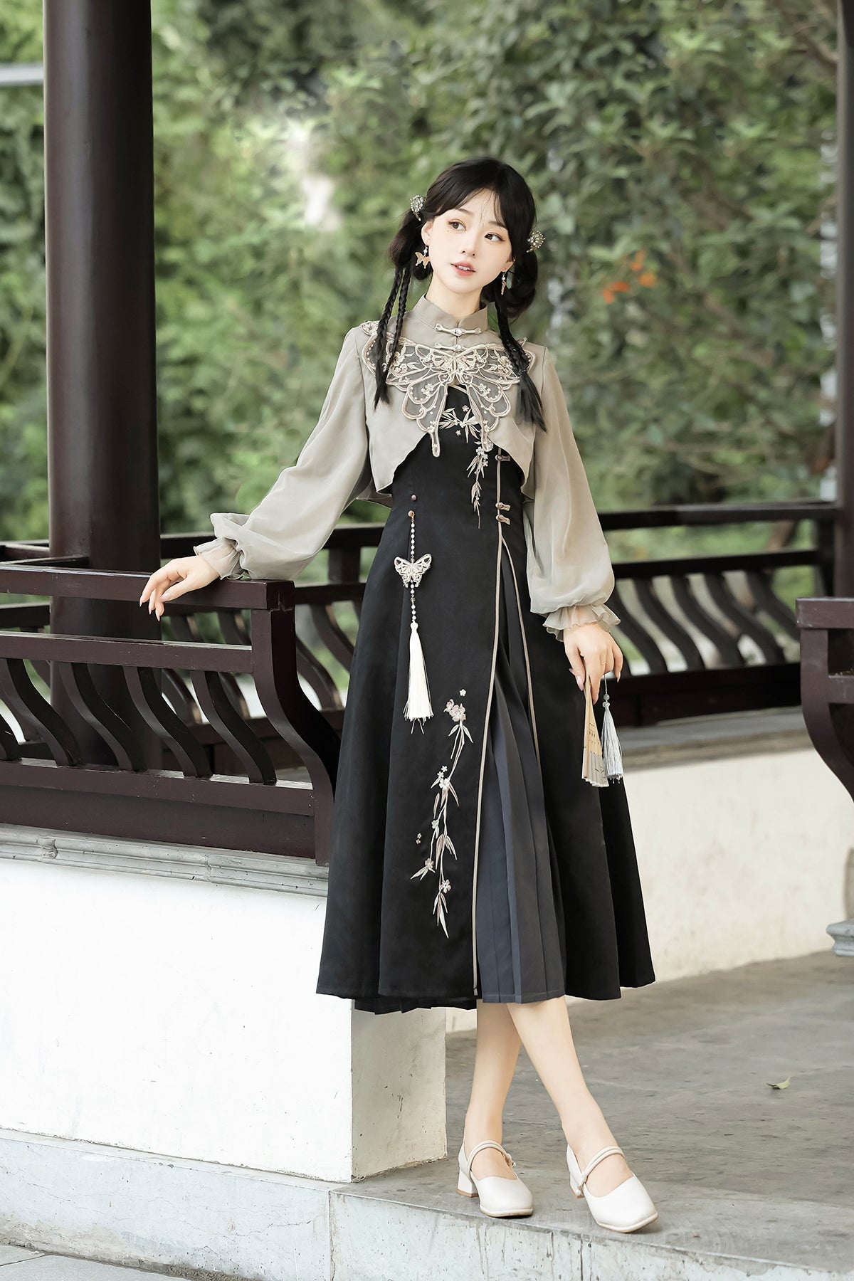 Butterfly Ember Hanfu Dress Set