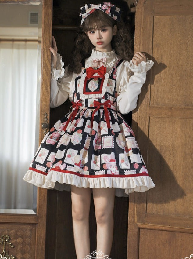 Lace-up Lolita Blouse + Suspender Lolita Dress