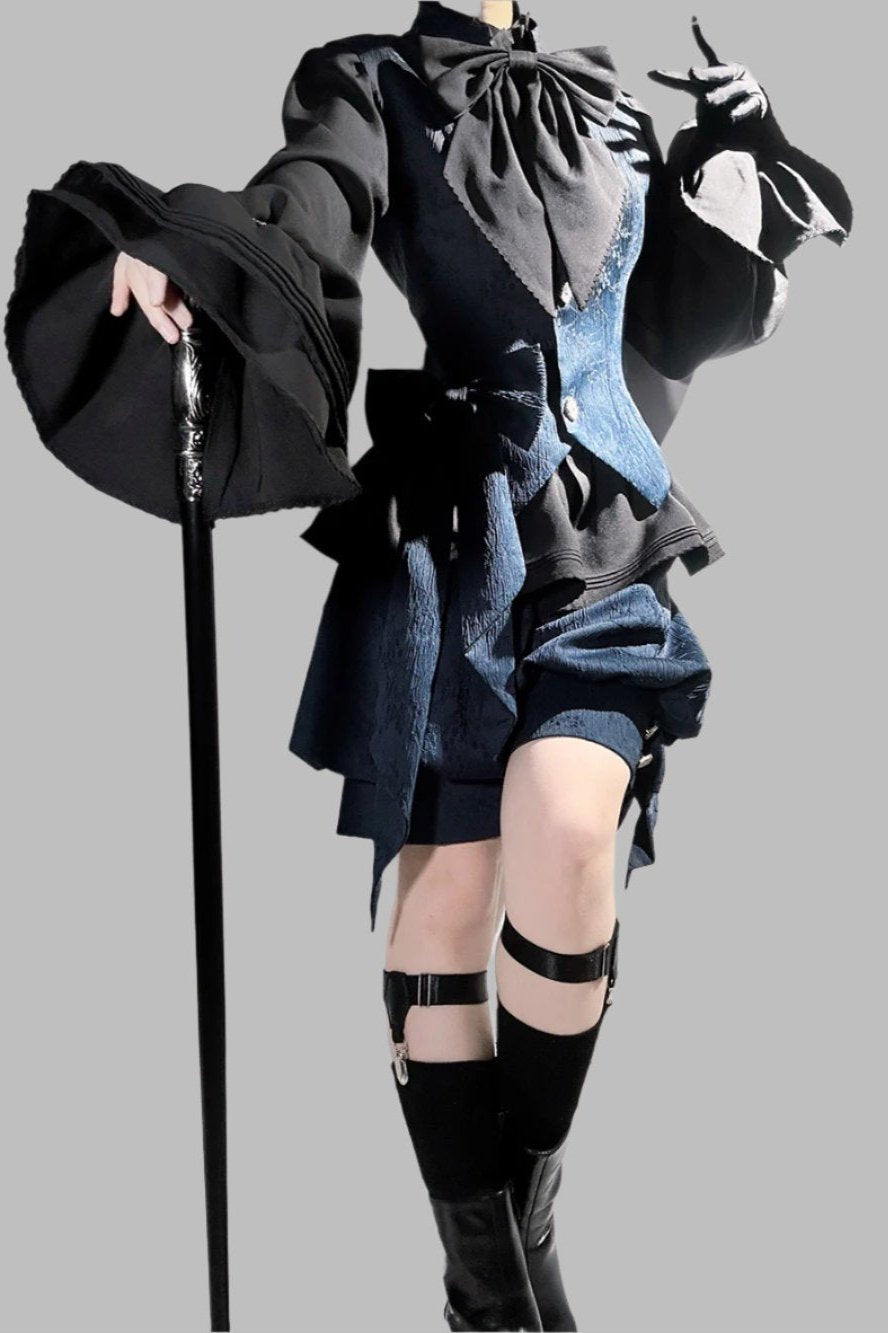 Sapphire Blue Bunny Ear Cape Jacket + Vest + Shorts