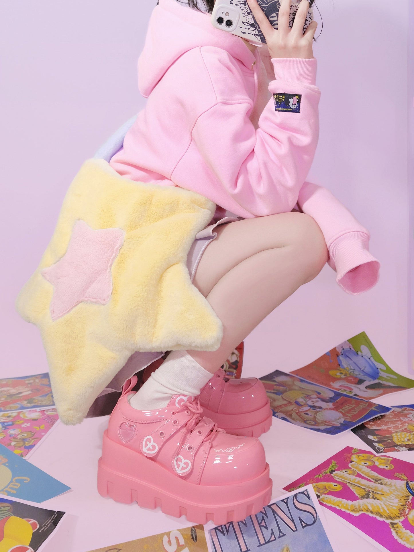 Punk Love Cross Macaron Subculture Platform Shoes