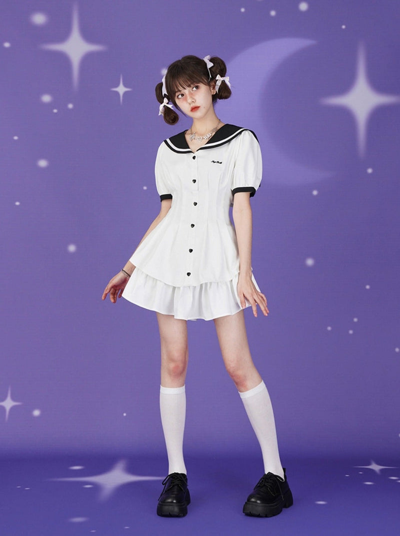 Sailor Collar Pumpkin Pants Set