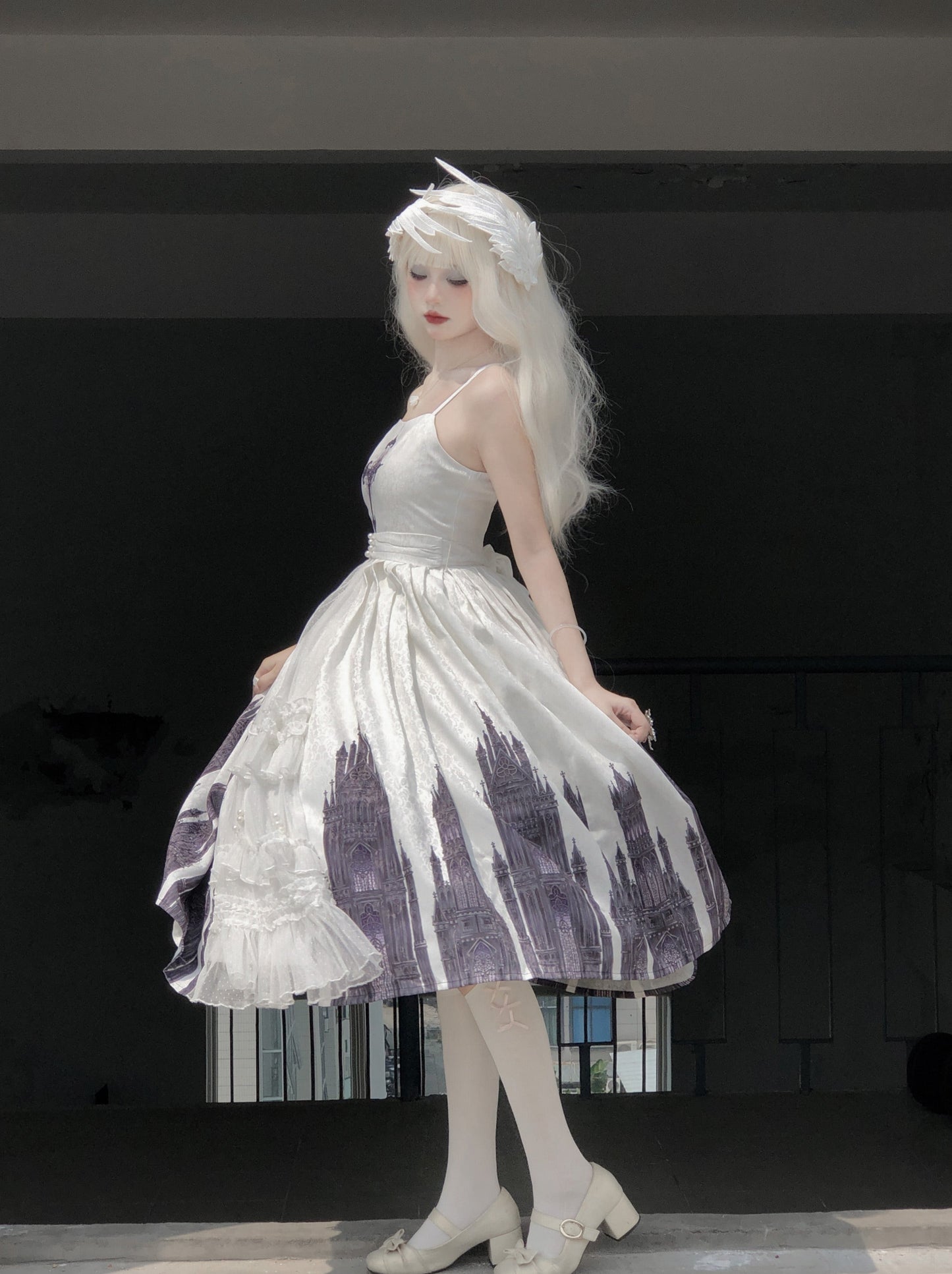 Gothic Suspender Skirt + Shawl