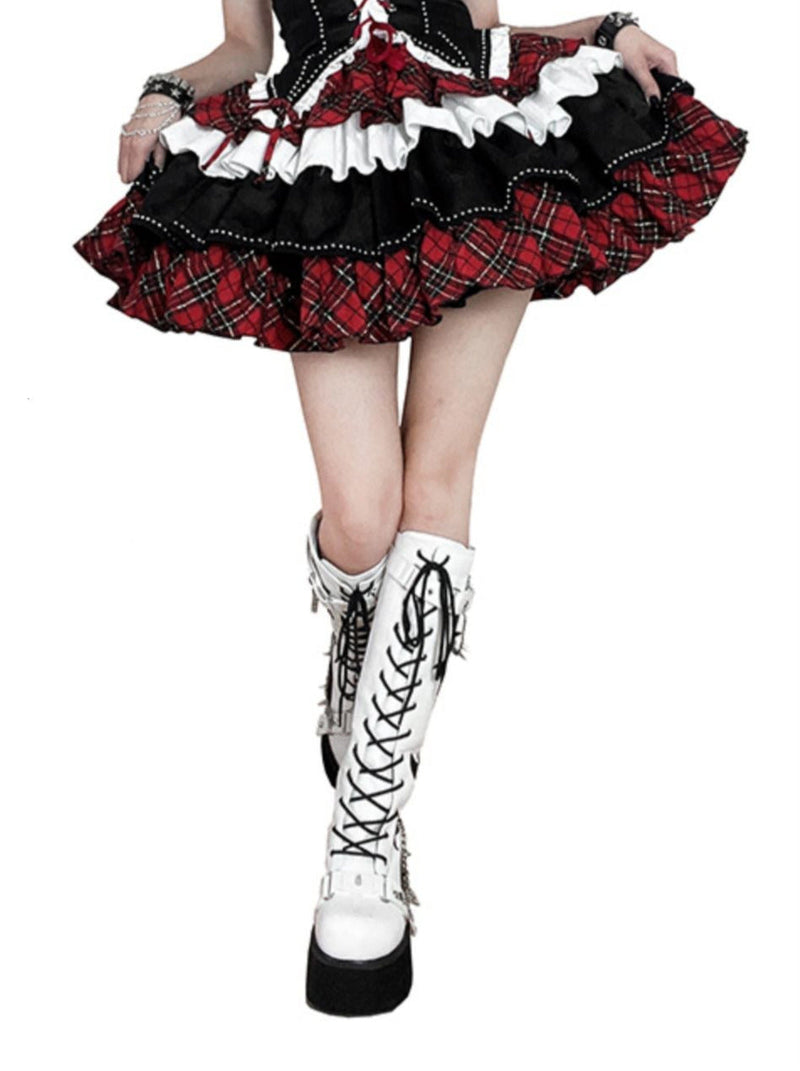 Punk Style Round Toe Platform Boots