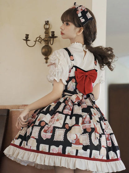 Lace-up Lolita Blouse + Suspender Lolita Dress