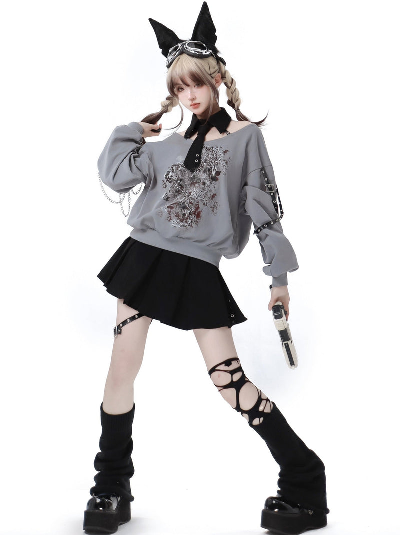 Sleepless Dragon Top + Pleated Skirt