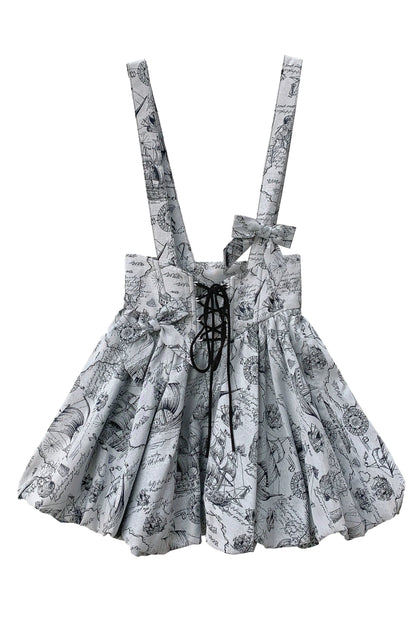 [pre-order] Retro Suspender Skirt + Shirt + Ribbon Necktie + Ribbon
