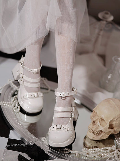 Jane Lolita Shoes Round Toe Gothic High Heels