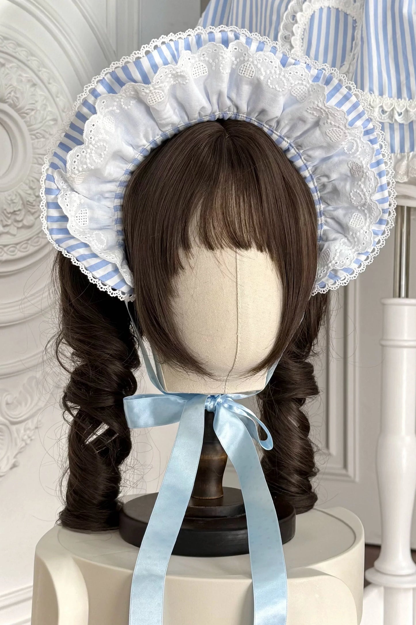 [pre-order] Retro Doll-like Lolita Dress + Hair Band + Clip + Bonnet + Hat
