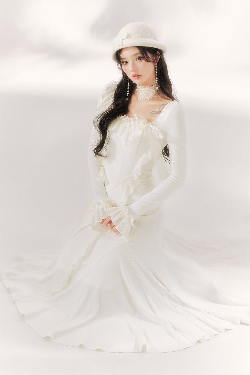 Open-neck Fishtail Dress