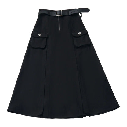 Gray Winter Preppy College Long Top + Short Top + Skirt + Pants + Shirt