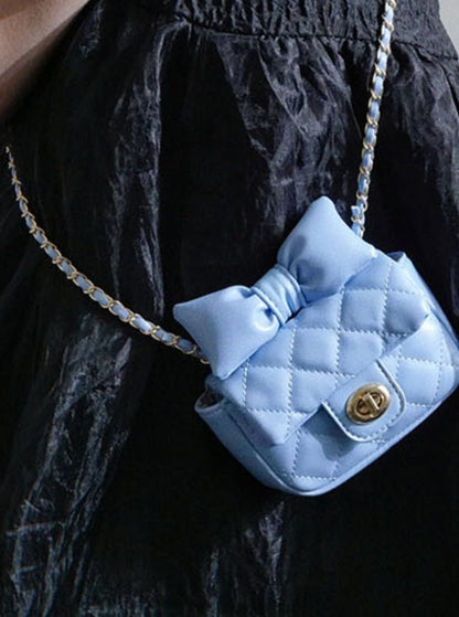 Quilted Large Bow Chain Bag