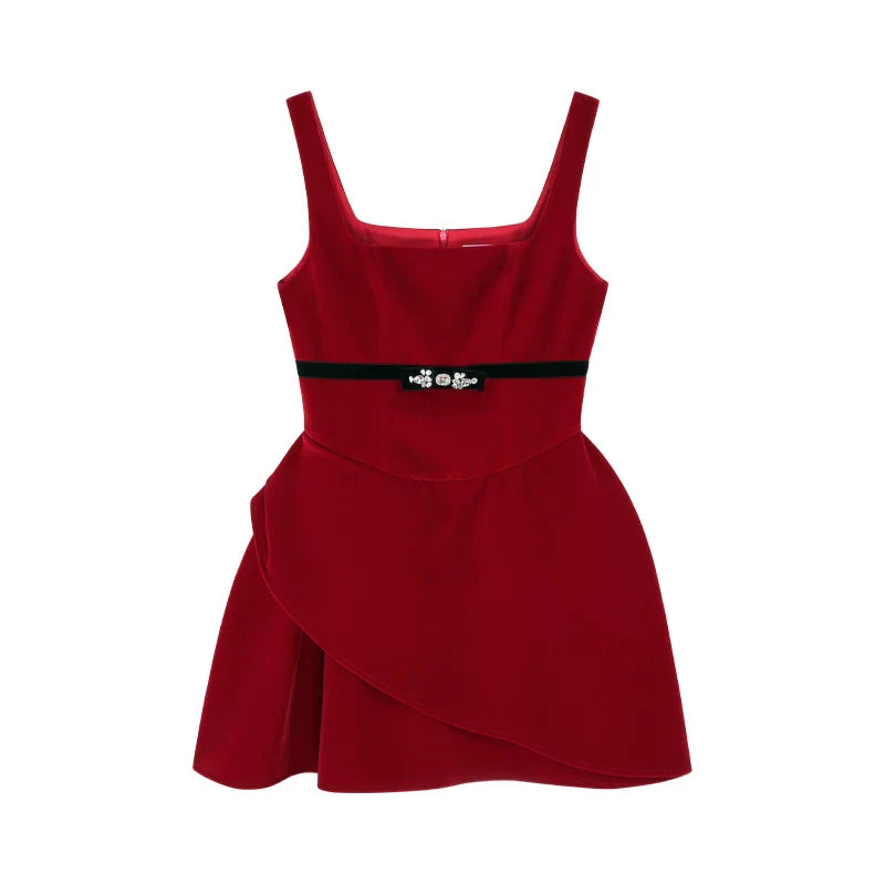 Red Velvet Bubble Dress + Top