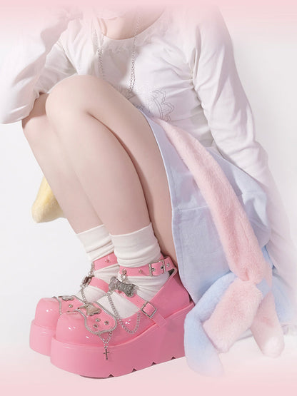 Punk Rivet Bone Millennium Platform Shoes