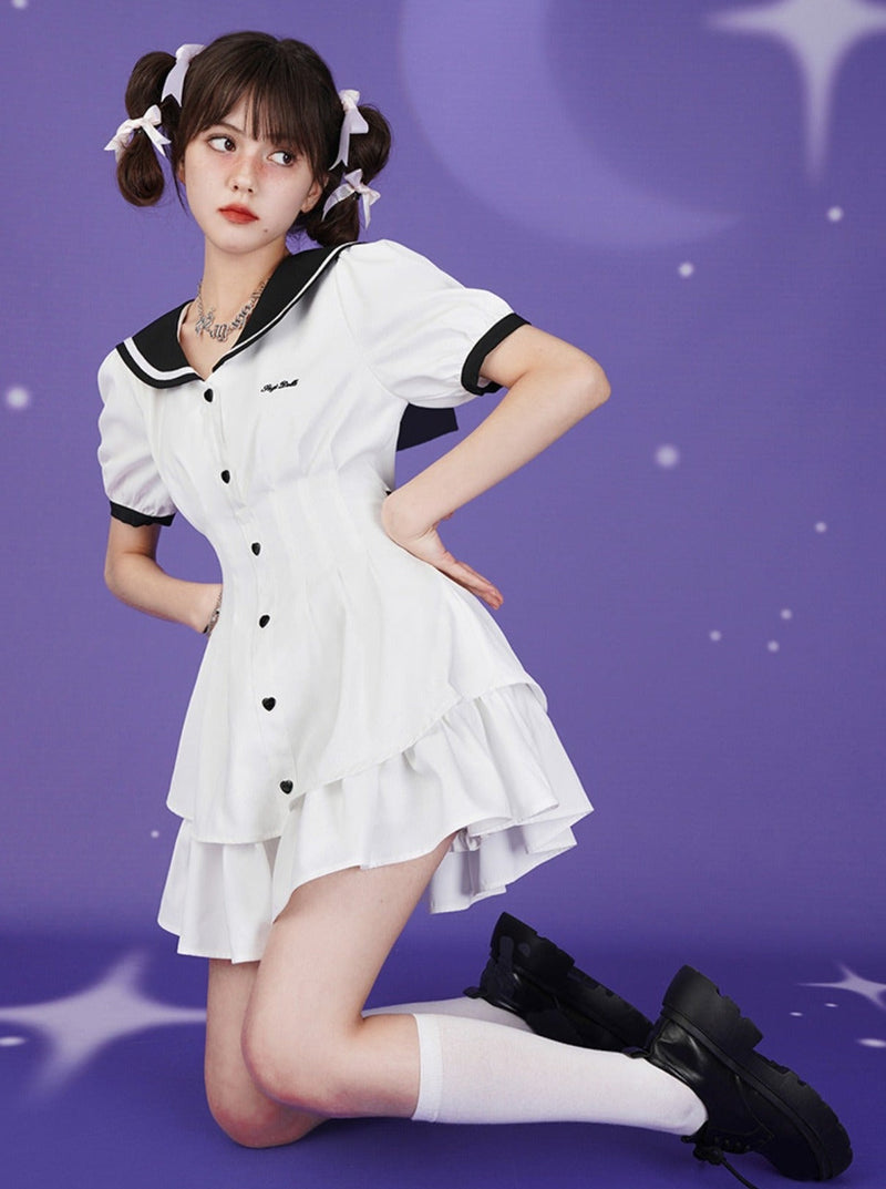 Sailor Collar Pumpkin Pants Set