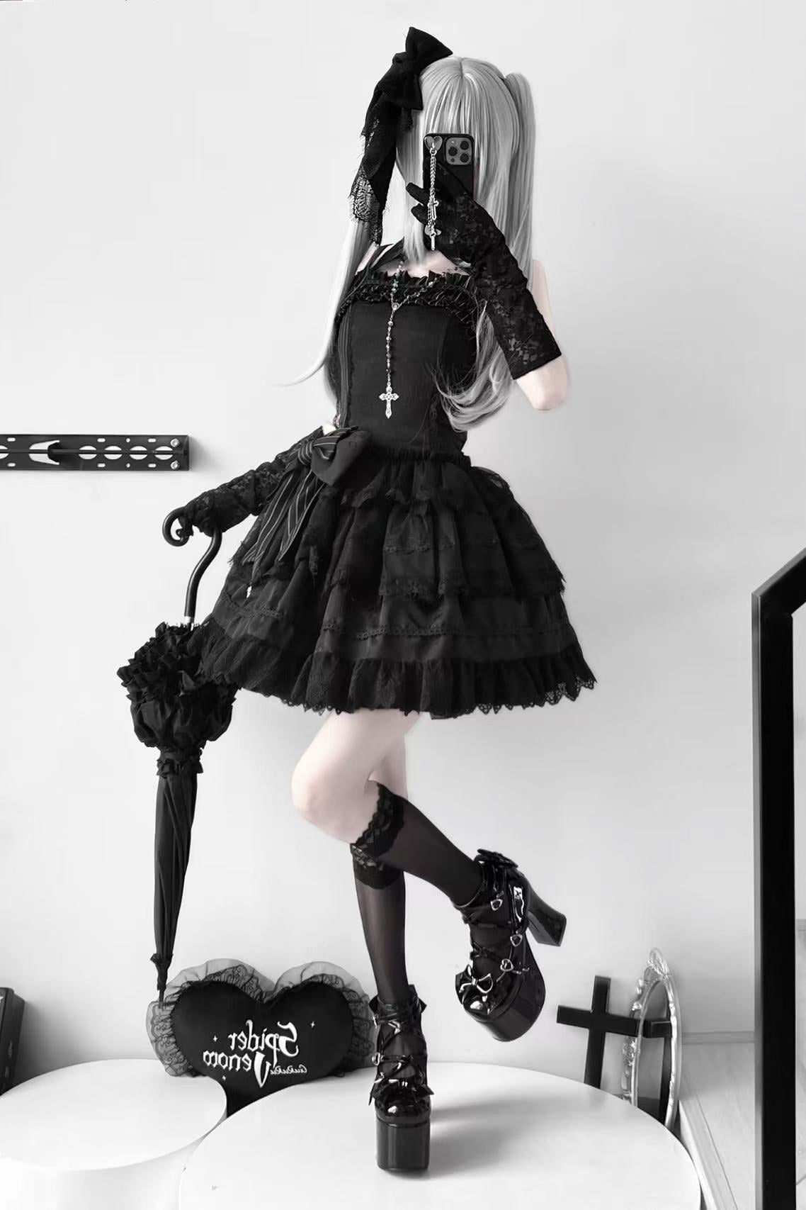 Dark Gothic Striped Slim Dress