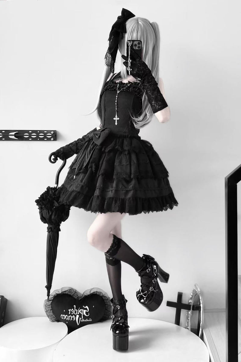 Dark Gothic Striped Slim Dress
