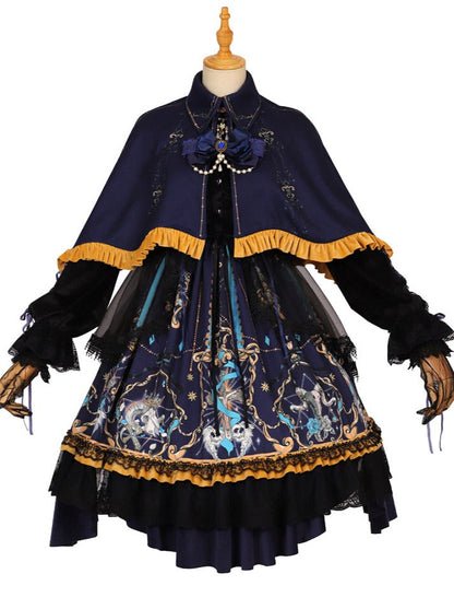 Black Retro Gothic Dark Lolita