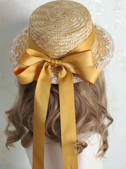 Back Big Ribbon Girly Summer Hat