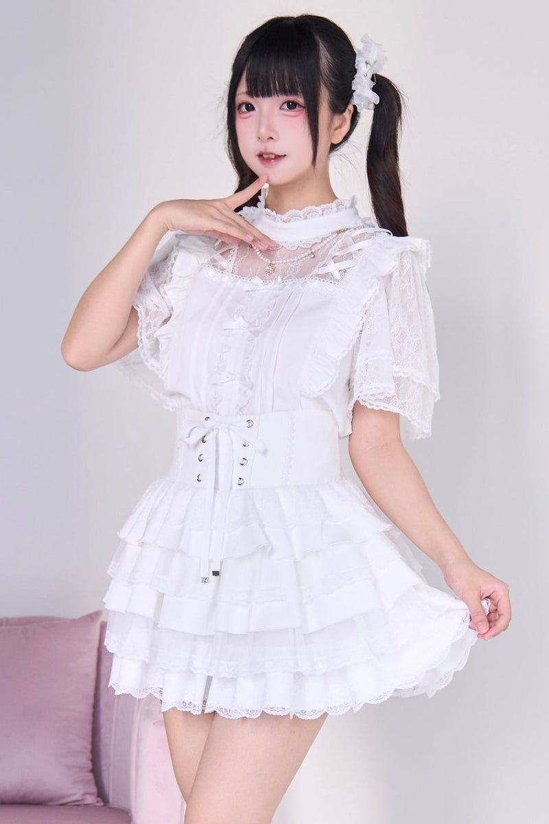 Jirai Lace Top + Tiered Skirt