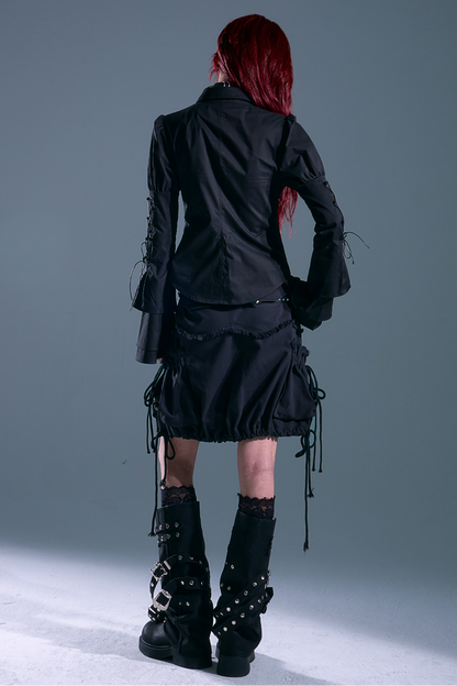 Gothic Lace Up Blouse