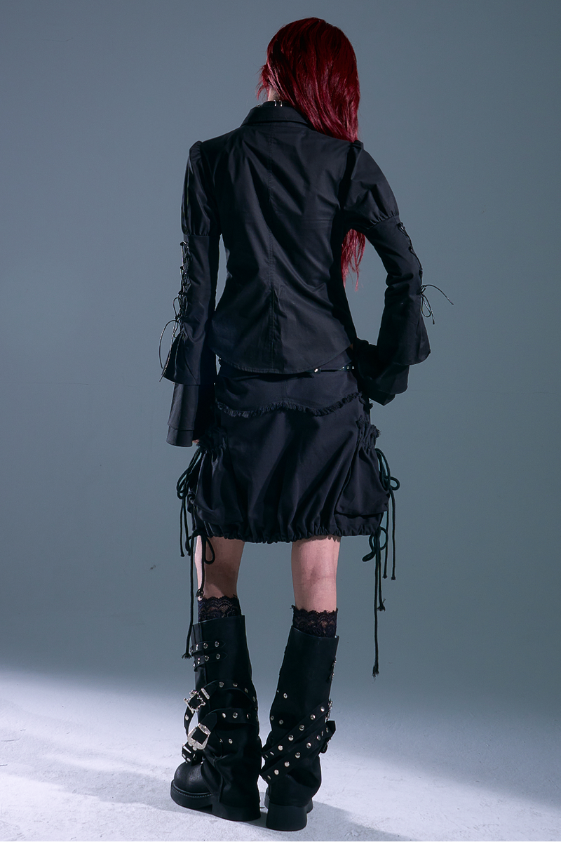 Gothic Lace Up Blouse