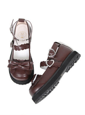 Lolita Low-heel Love Bear Claw Retro Shoes