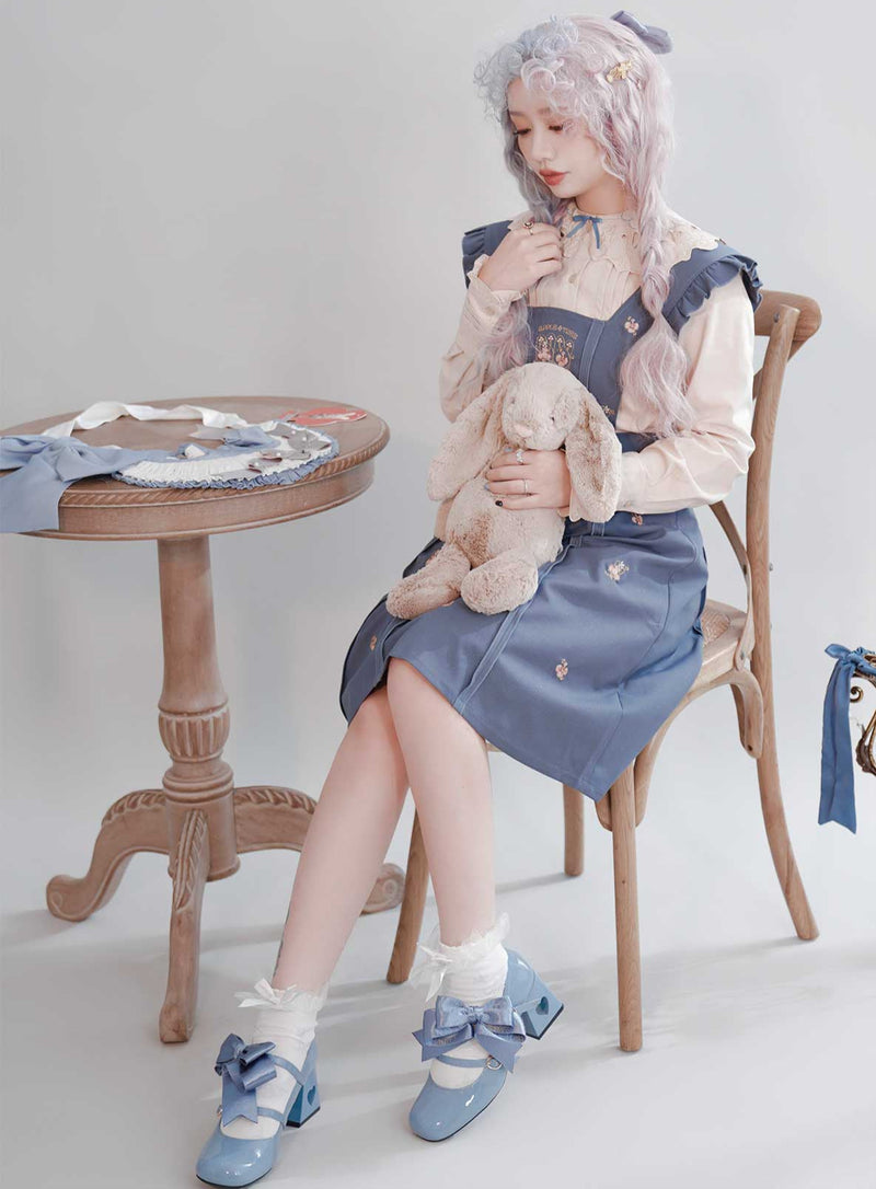 Ribbon Open Heart High Heel Lolita Shoes [jewel Ribbon/normal Ribbon]