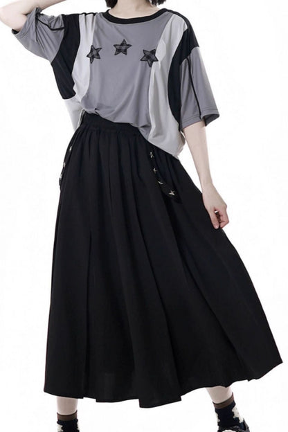 Mode Star Jersey Crew Neck Top + V Neck Top + Short Skirt + Long Skirt