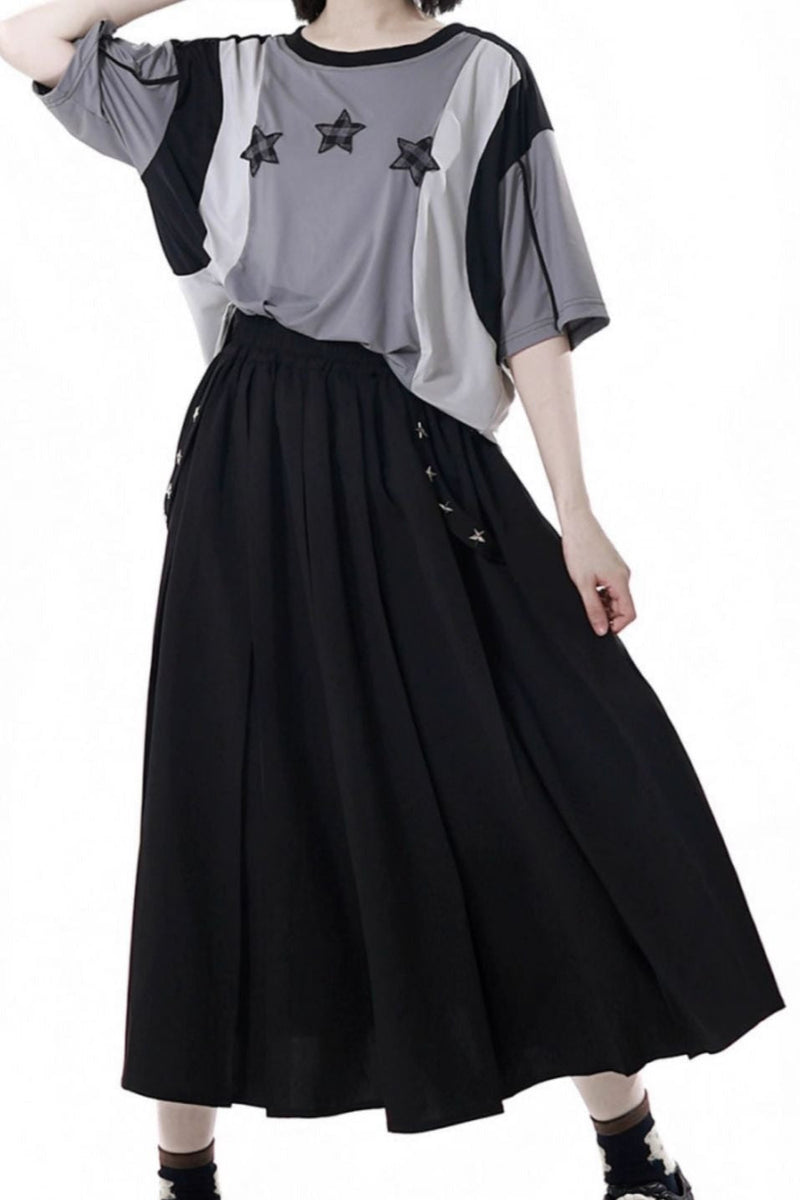 Mode Star Jersey Crew Neck Top + V Neck Top + Short Skirt + Long Skirt