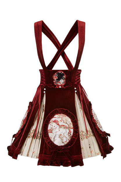 [pre-order] Japanese Style Mushroom Dark Sweet Lolita Jumper Skirt + Gown + Accessories