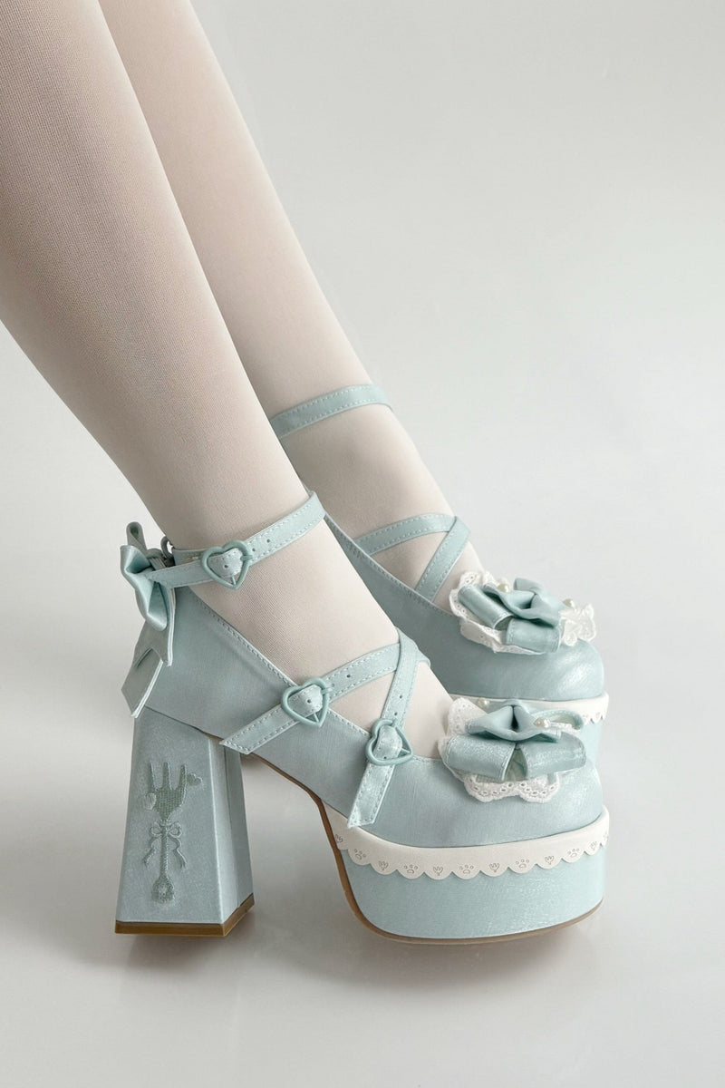 Sweet Ruffle Ribbon Lolita Shoes