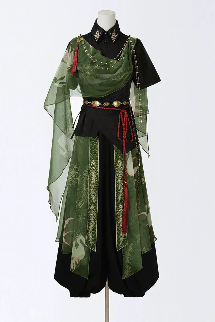 Neverless Island Chinese-style Top + Balloon Pants