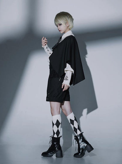 Night Crow Magic Lolita Prince Cape Shirt Suspender Dress Set