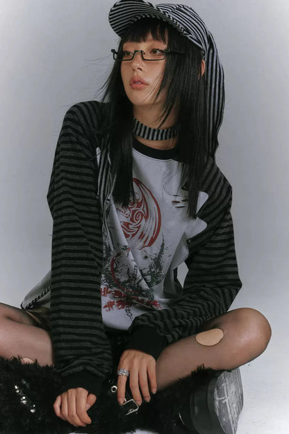 Two Tone Raglan Loose Top