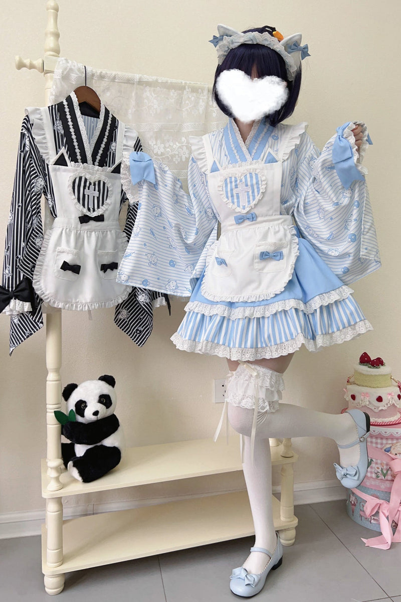 Medical Japanese Style Maid Stripe Lolita