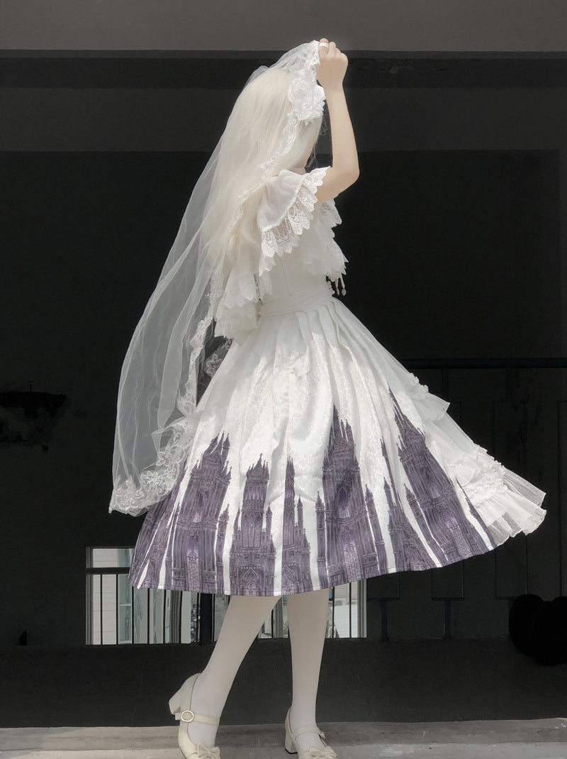 Gothic Suspender Skirt + Shawl