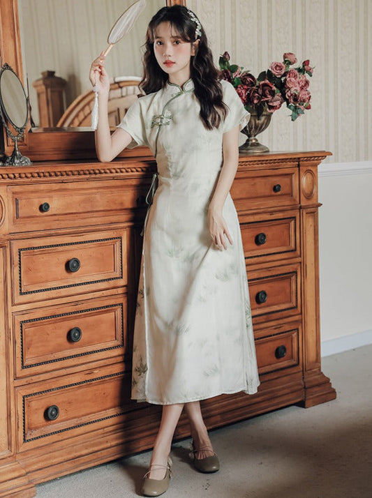 Retro Slit Chinese-style Dress