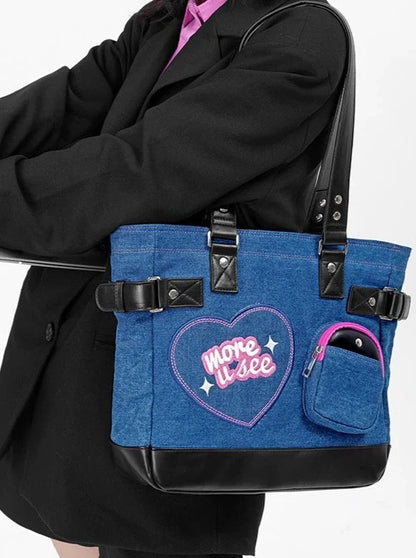 Y2k Design Denim Tote Bag