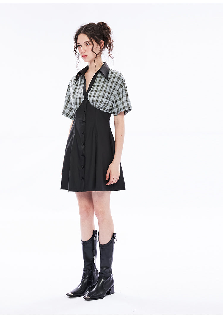 Plaid Skipper Collar Dress