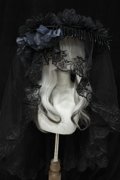 Sheer Dark Lace Gothic Hat