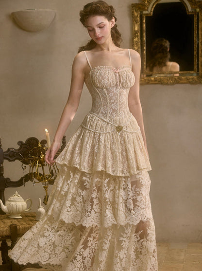 [pre-order] Sweet Waltz Lace Camisole + Long Skirt + Peplum Belt